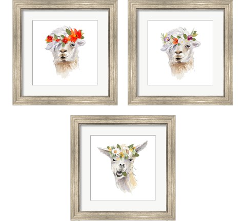 Floral Llama 3 Piece Framed Art Print Set by Lanie Loreth