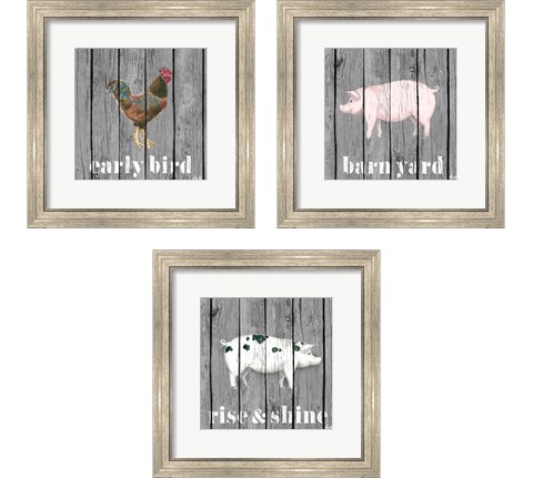 Wood Farm Grey  3 Piece Framed Art Print Set by Andi Metz
