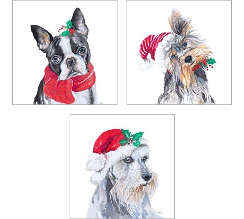 Holiday Dog 3 Piece Art Print Set by Patricia Pinto