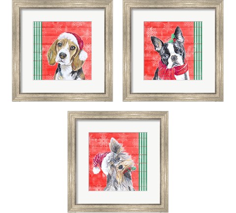 Holiday Puppy 3 Piece Framed Art Print Set by Patricia Pinto