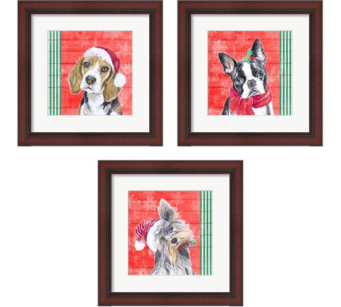 Holiday Puppy 3 Piece Framed Art Print Set by Patricia Pinto