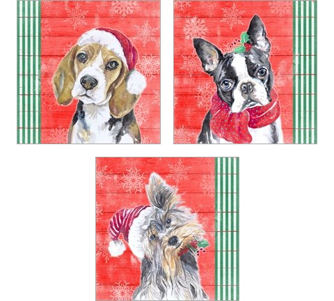 Holiday Puppy 3 Piece Art Print Set by Patricia Pinto
