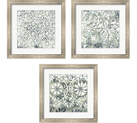 Flower Stone Tile 3 Piece Framed Art Print Set by June Erica Vess