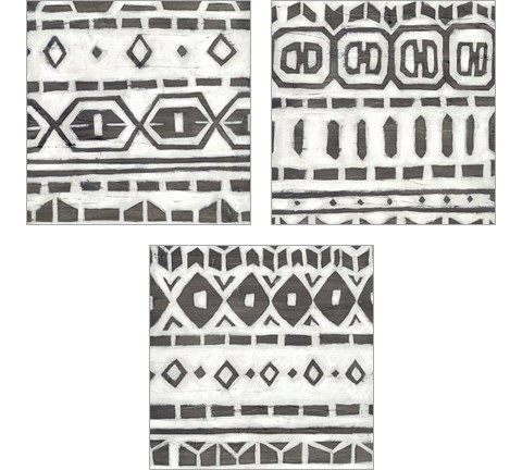 Tribal Textile 3 Piece Art Print Set by June Erica Vess