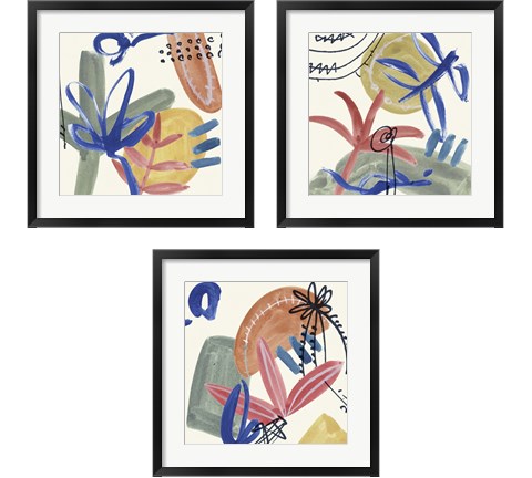 Sunburst Abstract 3 Piece Framed Art Print Set by Melissa Wang