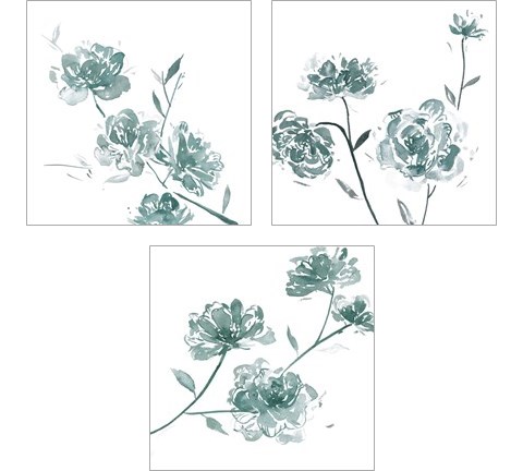 Traces of Flowers 3 Piece Art Print Set by Melissa Wang