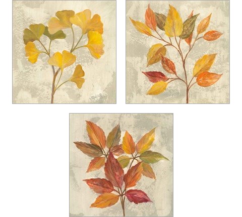 November Leaves 3 Piece Art Print Set by Silvia Vassileva