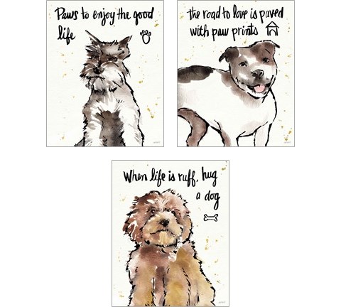 Strike a Paws 3 Piece Art Print Set by Anne Tavoletti