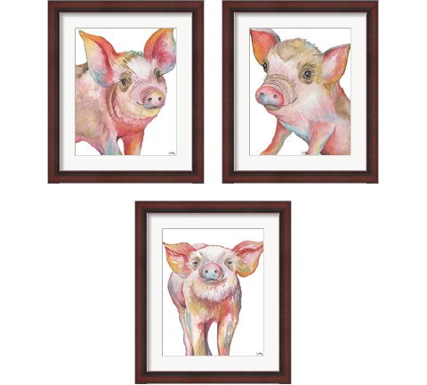 Pig 3 Piece Framed Art Print Set by Elizabeth Medley