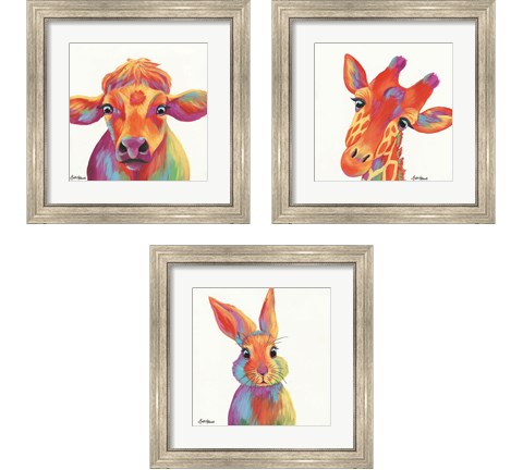 Cheery Animals 3 Piece Framed Art Print Set by Britt Hallowell