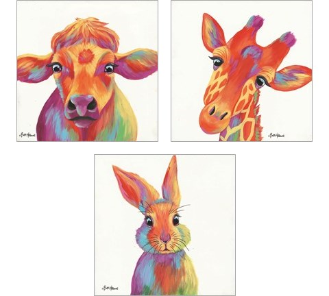 Cheery Animals 3 Piece Art Print Set by Britt Hallowell