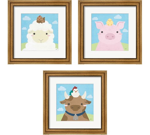 Barn Buddies  3 Piece Framed Art Print Set by Moira Hershey