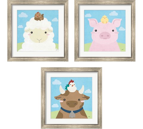 Barn Buddies  3 Piece Framed Art Print Set by Moira Hershey