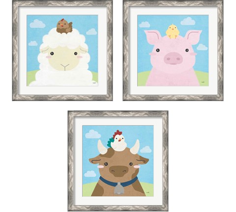 Barn Buddies  3 Piece Framed Art Print Set by Moira Hershey