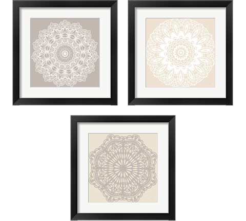 Contemporary Lace Neutral 3 Piece Framed Art Print Set by Moira Hershey
