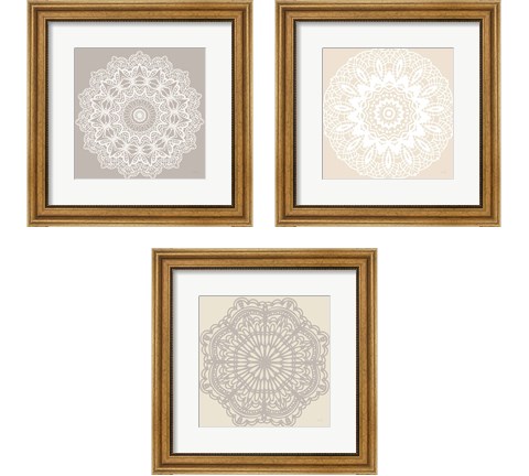 Contemporary Lace Neutral 3 Piece Framed Art Print Set by Moira Hershey