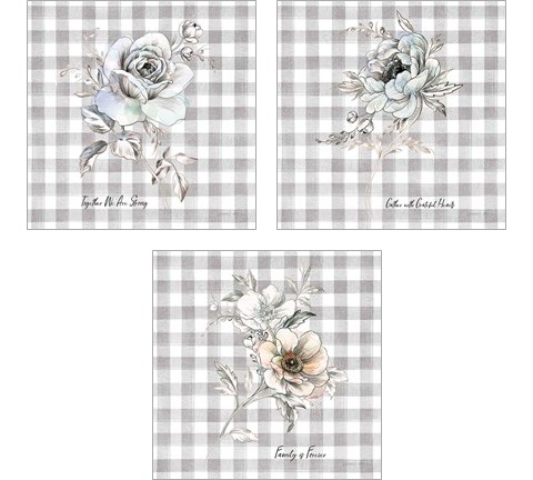 Sketchbook Garden Checker 3 Piece Art Print Set by Danhui Nai