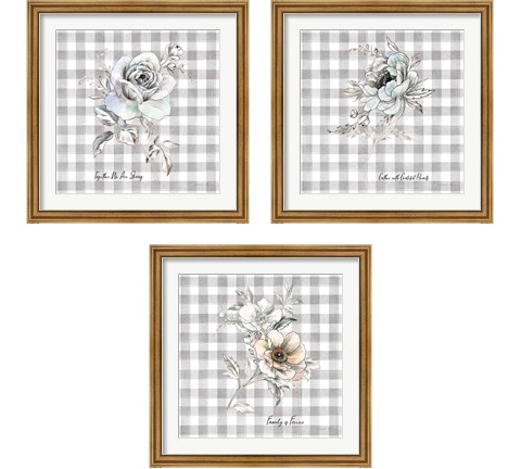 Sketchbook Garden Checker 3 Piece Framed Art Print Set by Danhui Nai