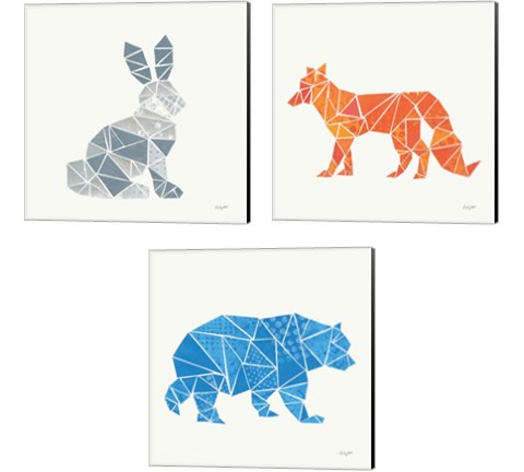 Geometric Animal 3 Piece Canvas Print Set by Courtney Prahl