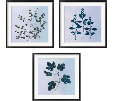 Botanical StudyBlue 3 Piece Framed Art Print Set by Julia Purinton
