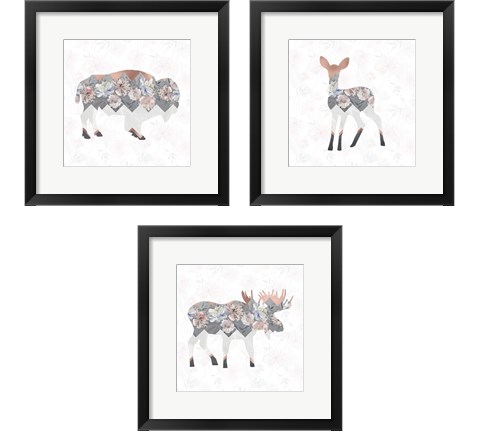 Floral Animal Forest 3 Piece Framed Art Print Set by Tara Moss