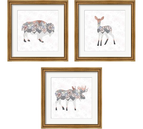 Floral Animal Forest 3 Piece Framed Art Print Set by Tara Moss