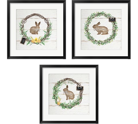 Spring Wreath 3 Piece Framed Art Print Set by Jennifer Pugh