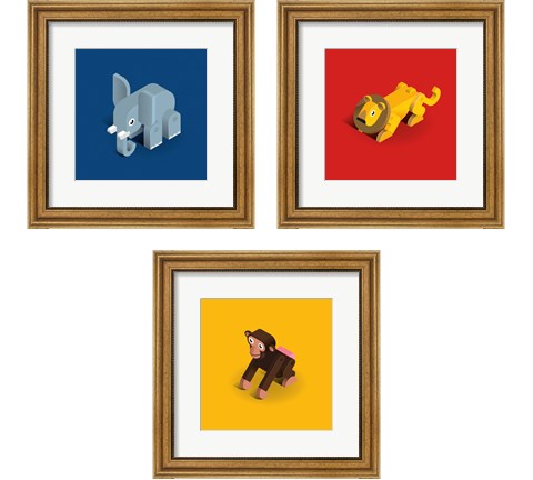 Kids Animal 3 Piece Framed Art Print Set by Bo Virkelyst Jensen