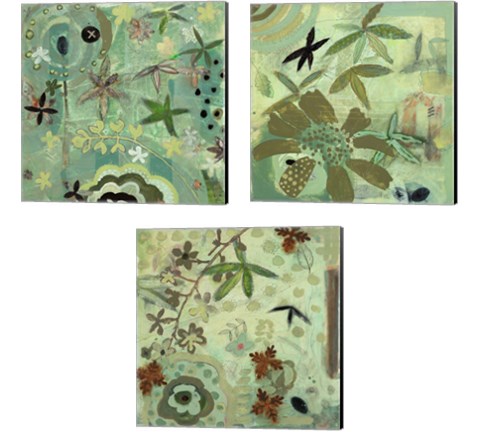 Floral Fantasies 3 Piece Canvas Print Set by Aleah Koury