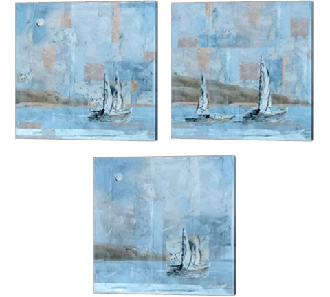 Sailboat 3 Piece Canvas Print Set by Marta Wiley