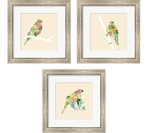 Foliage & Feathers 3 Piece Framed Art Print Set by June Erica Vess