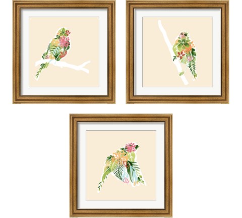 Foliage & Feathers 3 Piece Framed Art Print Set by June Erica Vess