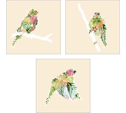 Foliage & Feathers 3 Piece Art Print Set by June Erica Vess