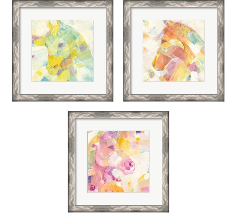 Kaleidoscope Horse 3 Piece Framed Art Print Set by Albena Hristova
