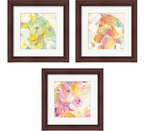 Kaleidoscope Horse 3 Piece Framed Art Print Set by Albena Hristova