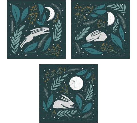 Sweet Dreams Bunny 3 Piece Art Print Set by Becky Thorns
