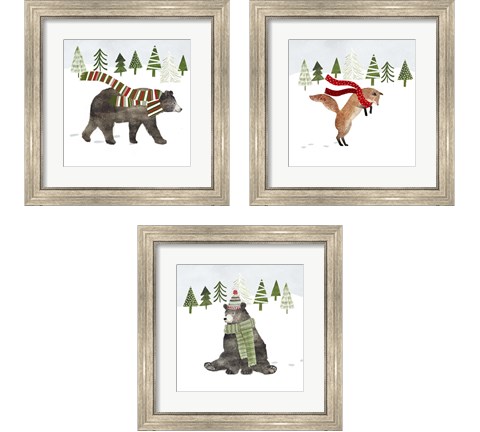 Woodland Christmas 3 Piece Framed Art Print Set by Victoria Borges