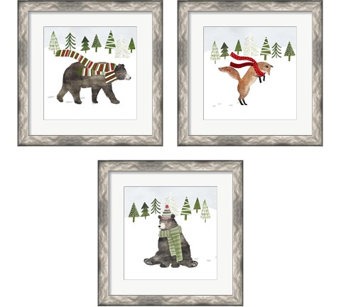 Woodland Christmas 3 Piece Framed Art Print Set by Victoria Borges