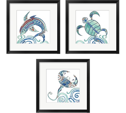 Undersea Luau 3 Piece Framed Art Print Set by Alicia Ludwig