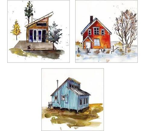 Rad Cabin 3 Piece Art Print Set by Paul McCreery