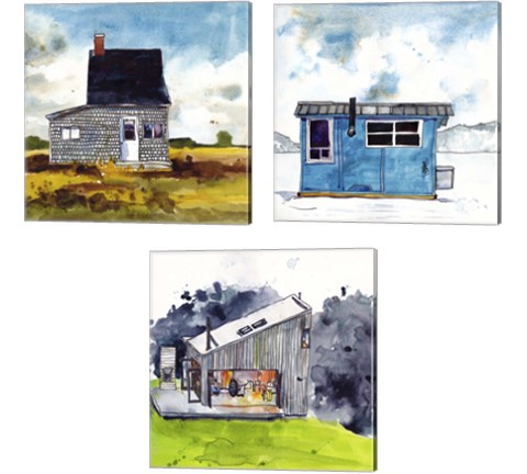 Cabin Scape 3 Piece Canvas Print Set by Paul McCreery