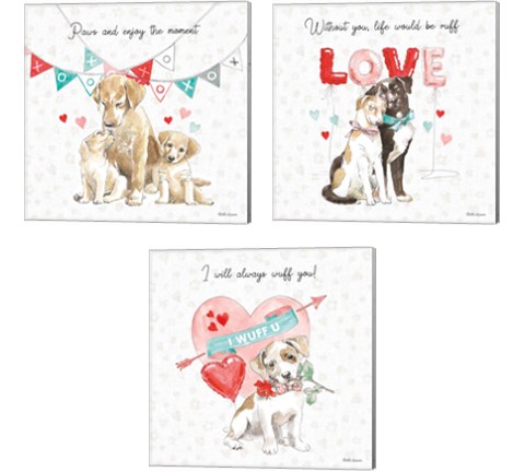 Paws of Love 3 Piece Canvas Print Set by Beth Grove