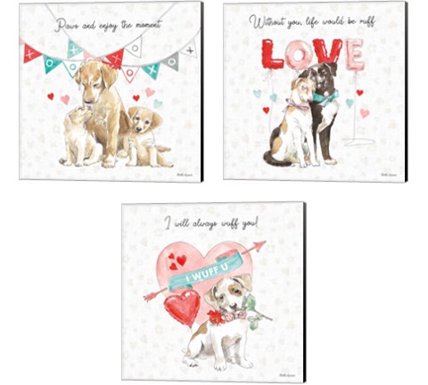 Paws of Love 3 Piece Canvas Print Set by Beth Grove