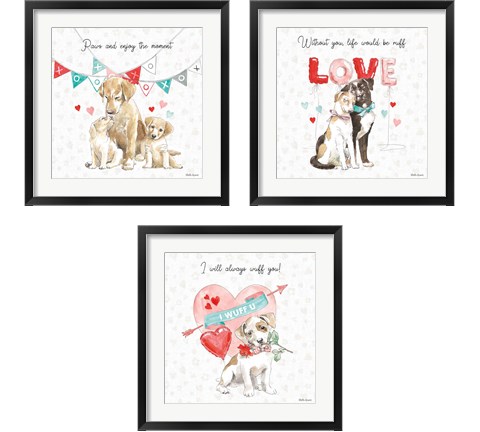 Paws of Love 3 Piece Framed Art Print Set by Beth Grove