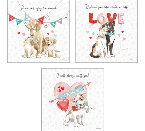 Paws of Love 3 Piece Art Print Set by Beth Grove
