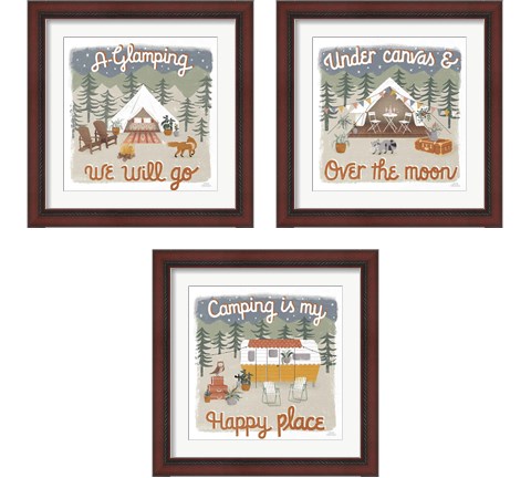 Gone Glamping 3 Piece Framed Art Print Set by Laura Marshall