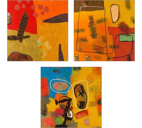 Conversations in the Abstract 3 Piece Art Print Set by Downs