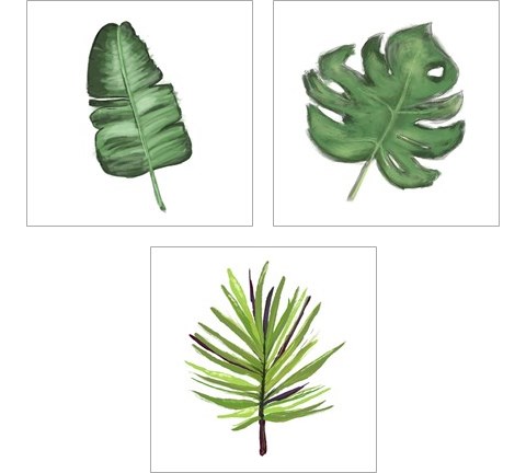 Leaves of the Tropics  3 Piece Art Print Set by Hartworks