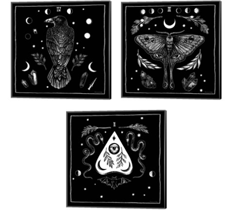 All Hallows Eve Sq no Words 3 Piece Canvas Print Set by Sara Zieve Miller