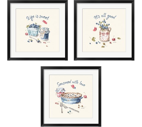 Summer Garden  3 Piece Framed Art Print Set by Lisa Audit